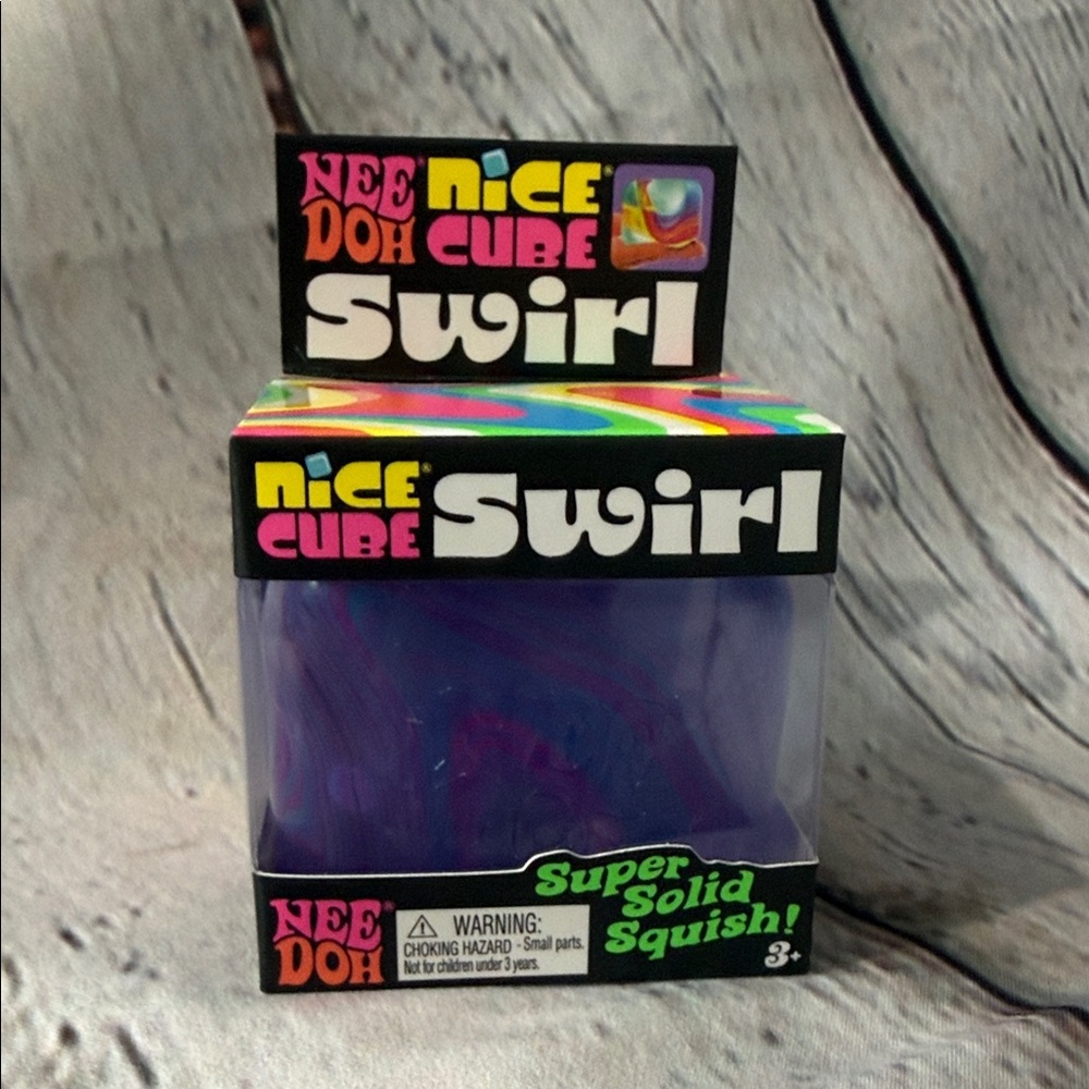 NeeDoh Nice Cube Swirl Super Solid Squish - Purple NWT